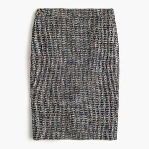 J Crew Collection No 2 Pencil Tweed Skirt Size 4 Metallic Wool blend NWT Luxury